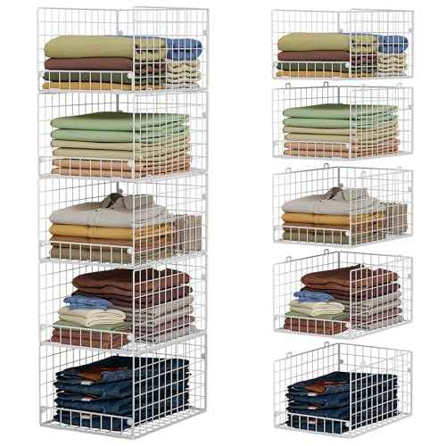 5 Tier Stackable Closet Storage Shelves (5 Count)