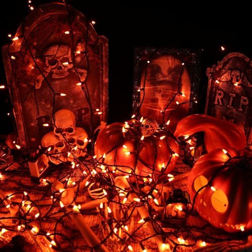 Orange Lights 150 Count 34.8ft Incandescent Halloween Light String