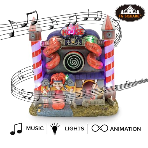 Carnival Funhouse Clown Theme Spooky Halloween Village Multi