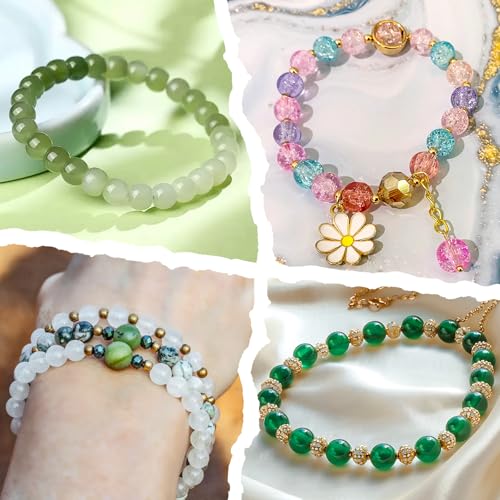 About 1200PCS 6mm Glass Beads Bracelet Making Set (1200 Count)