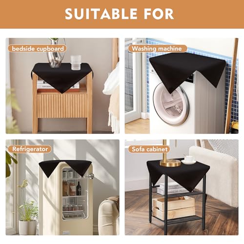 2 Pack Small Square Tablecloth 24 x 24 Inch Black Table Cloth (2 Count)