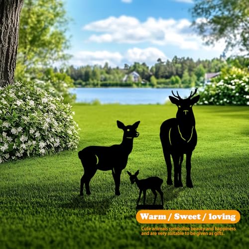 3 Pack Deer Metal Garden Decorative Stakes (3 Count)