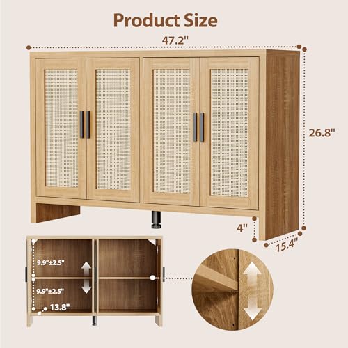 Rattan Buffet Cabinet with Storage