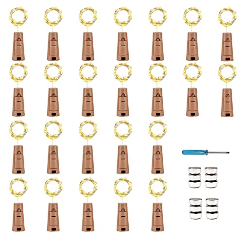 24Pack 20LED Wine Bottle Lights with Cork (24 Count)