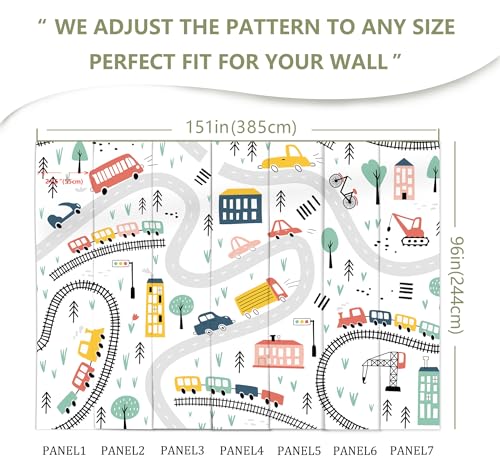 Kids Cartoon Wallpaper Car Roadmap Wall Mural