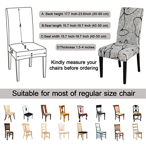 Pattern Chair Covers for Dining Room Set of 8 (8 Count)
