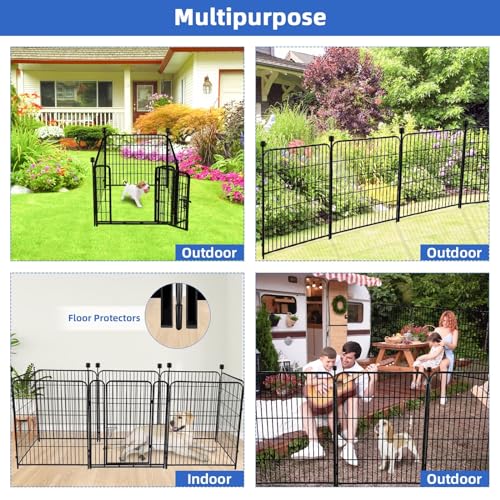 Tall Garden Fence with Gate (4 Count)