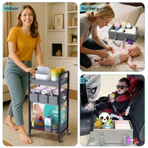 2IN1 Baby Diaper Caddy Organizer