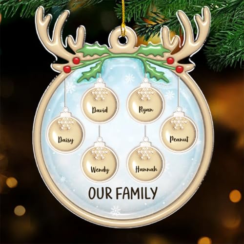 Family Charm Personalized 3D Inflated Effect Acrylic Ornament