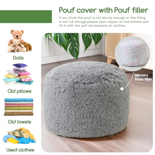 Round Stuffed Pouf Ottoman