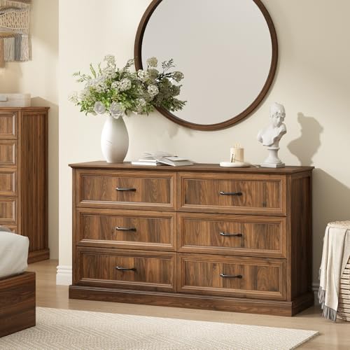 Farmhouse 6 Drawer Dresser for Bedroom