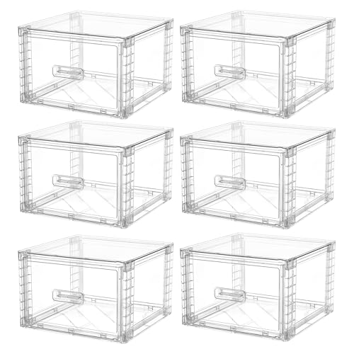 6 Pack Clear Stackable Storage Bins 15QT (6 Count)