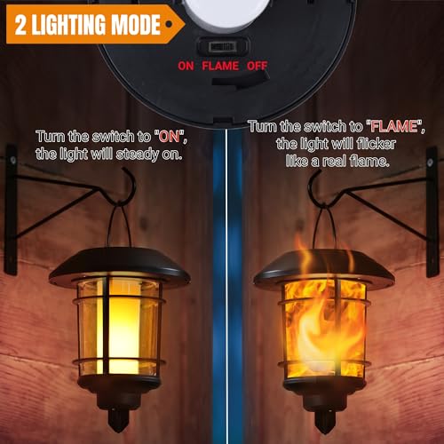 Solar Flame Wall Lanterns (2 Count)