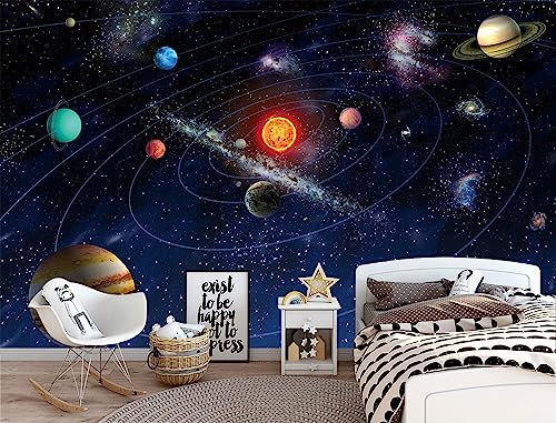 Galaxy Kids Wallpaper Cosmic Planet Wall Mural for Nursery Boy Room