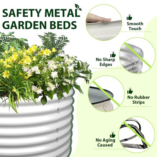 Anleolife 6 Bed 6x3x2ft Oval Galvanized Raised Garden Beds (6 Count)