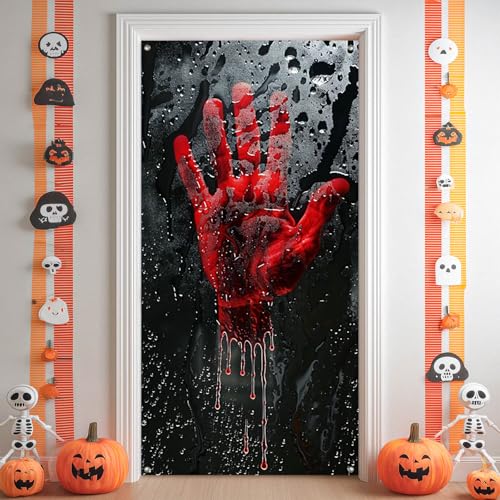 Door Cover Red 35x71 Inch Polyester