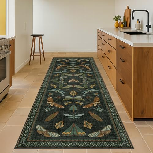 3x8 Dark Green Long Hallway Runner Rug (24 Sq Ft)