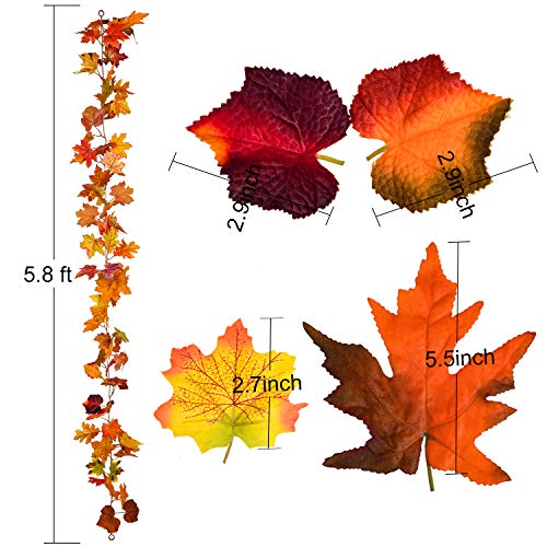 4 Pack Fall Maple Garland (23.6 Foot)