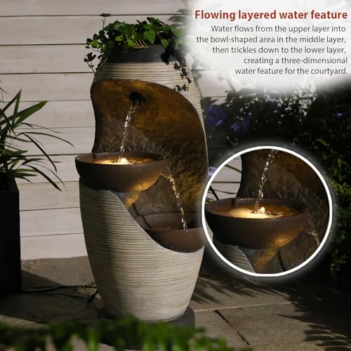 27.95''H Outdoor Garden Water Fountain