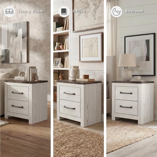 Engineered Wood 2 Drawer Nightstand