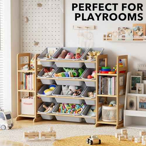 Toy Storage Organizer with 6 Shelves and 12 Bins