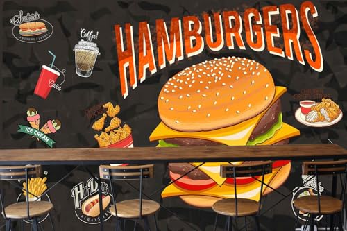 Restaurant or Coffee Shop Fast Food menu King Size Burger Mural