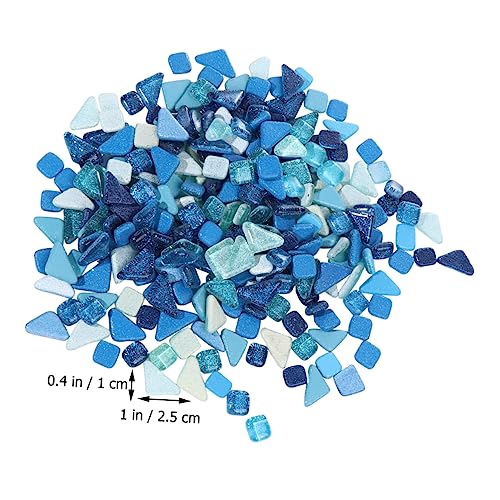 Blue Crystal Glass Mosaic Tiles 500g for DIY Craft Decor