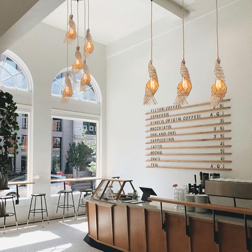 3 Light Modern Rattan Kitchen Island Pendant
