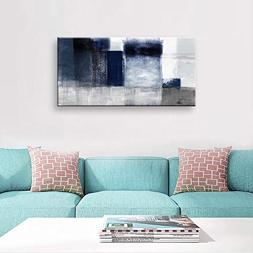 Canvas Abstract Artwork for Wall Decor Blue and Gray Abstract Wall Art Canvas Prints for Living Room Bedroom Office Wall Decor Bathroom Decor Home Decor Poster Print Size