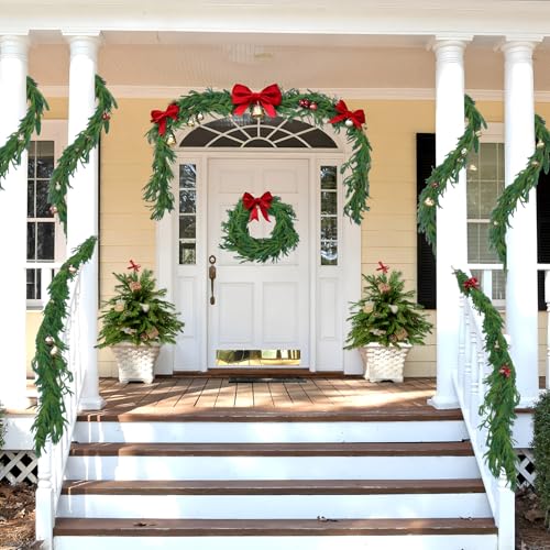 4 Pcs 9 Ft Artificial Norfolk Pine Garlands (18 Foot)