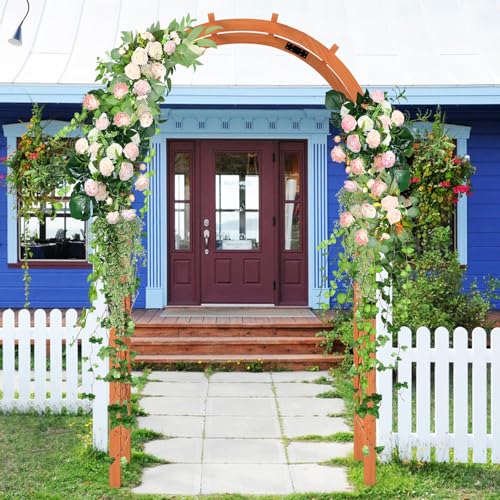 7.7FT Wooden Garden Arbor Trellis