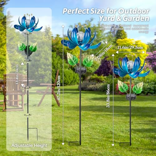 Solar Garden Lights Metal Flower Decor