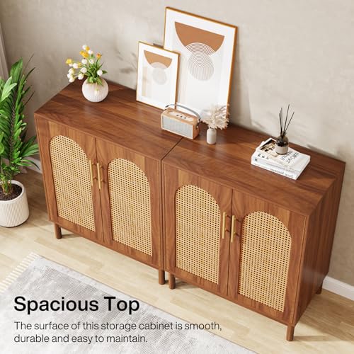 Set of 2 Rattan Sideboard Buffet with Storage (2 Count)