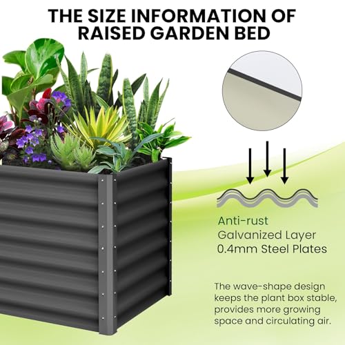 Galvanized Raised Garden Beds 6x3x2 FT (2 Count)