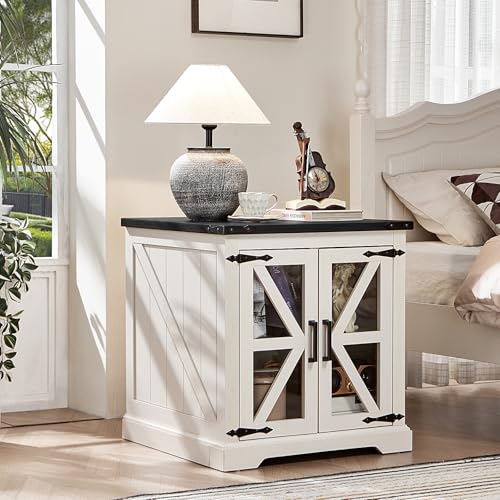 24'' End Table with Charger for Living Room