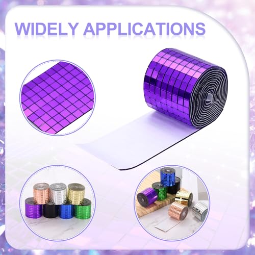 Self Adhesive Glass Mirror Mosaic Tiles 3200 Pcs 5 x 5 mm Disco Tiles for Craft Decoration Glass Mirror Disco Ball 2 Rolls (2 Count)