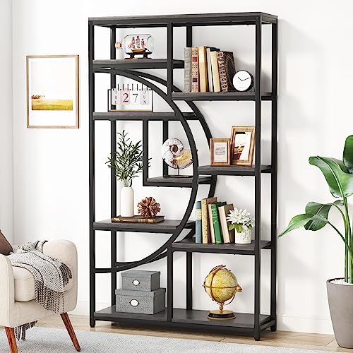 Industrial Bookshelf Bookcase with 9 Open Shelf