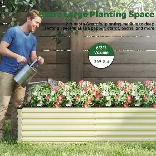 6x3x2ft Outdoor Metal Raised Garden Bed (2 Count)
