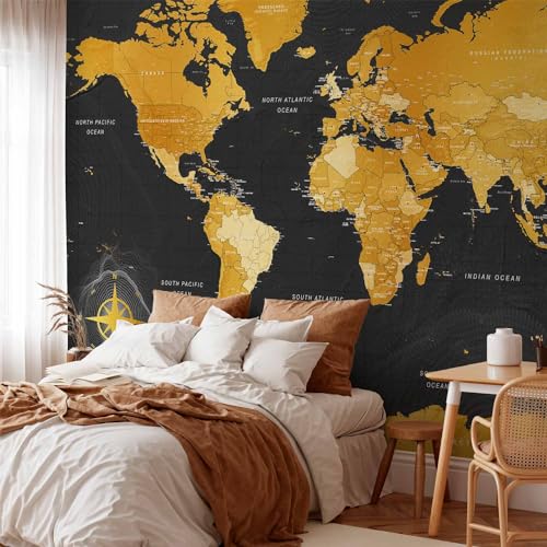 Premium Wall Mural World Map 157x110 in (8 Count)