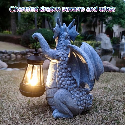 Dragon Solar Outdoor Garden Statue