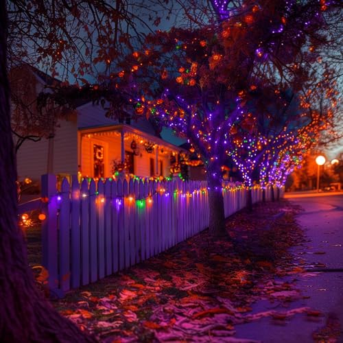 Purple Orange and Green Halloween Lights (20 Foot)