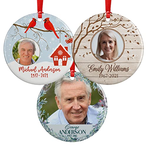 Autumn Tree Memorial Christmas Ornament Personalized with Photo