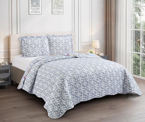 Pink Rose & Beige Toile Patchwork Quilt Set