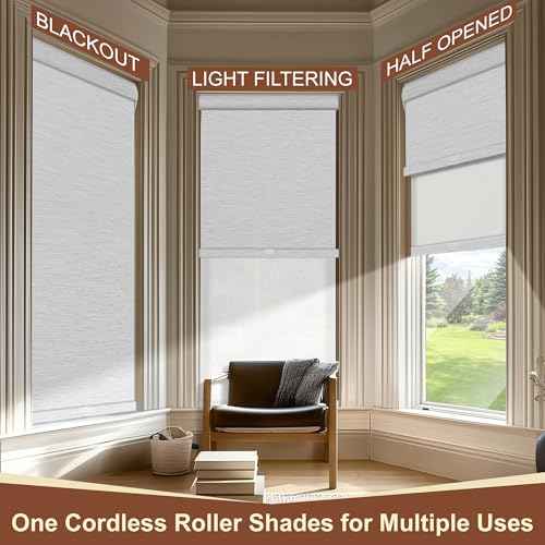 Cordless Dual Roller Shades. White.80 W x 72" H