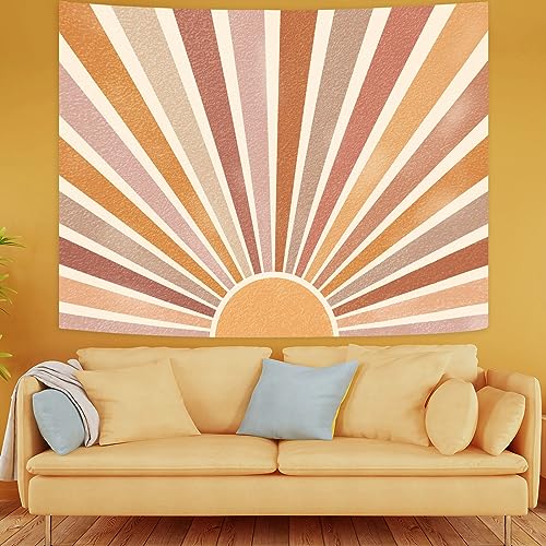 Retro Burning Sun Tapestry Wall Hanging