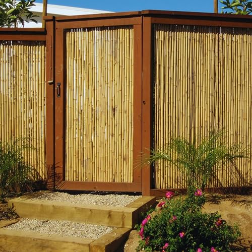 Natural Bamboo Fencing Decorative Rolled Fence Panel 0.75 in D x 3 ft H x 8 ft L (24 Sq Ft)