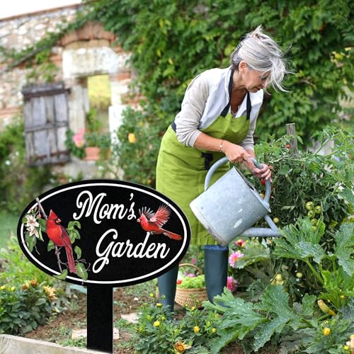 Personalized Name Garden Cardinal Metal Signs with Stake