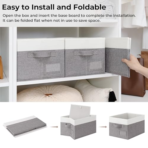 Closet Shelf Baskets with Label (3 Count)