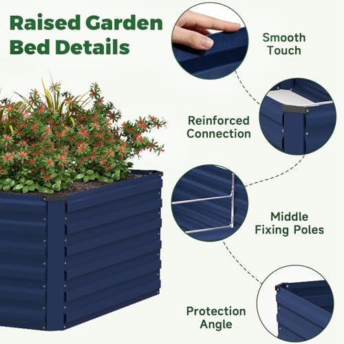 8x4x2ft Outdoor Metal Raised Garden Bed (4 Count)