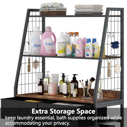 Laundry Hamper Laundry Basket with 3 Section Pull